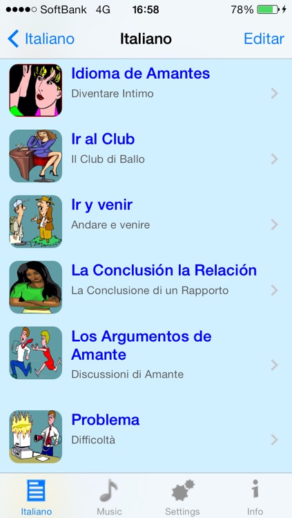 Italiano - Talking Spanish to Italian Translator and Phrasebook