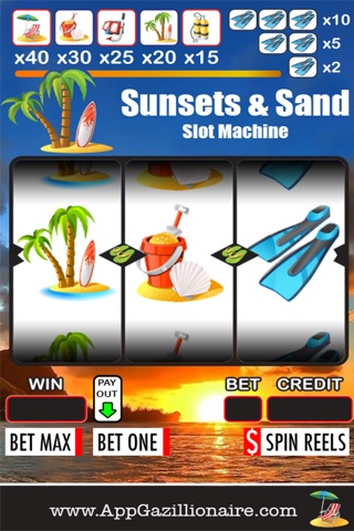 Sunset Slots - A classic one line video slot machine game screenshot 3