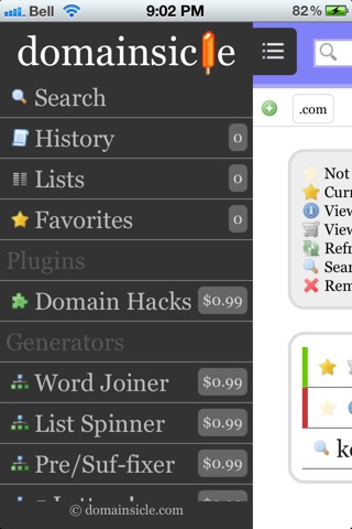 domainsicle - Domain Name Search Engine, Whois Lookup and Word Generator screenshot 4
