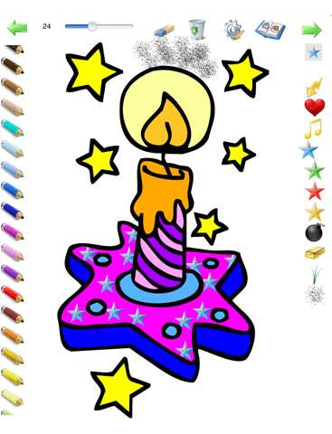 Coloriages de Noël pour les enfants pour iPad avec des crayons de couleurs - 36 dessins à colorier avec le Père Noël, des sapins, des lutins, et plus - GRATUIT screenshot 4