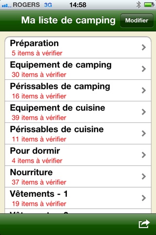 Listes de camping screenshot 2