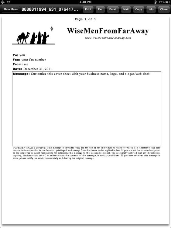 Fax Print & Share for iPad