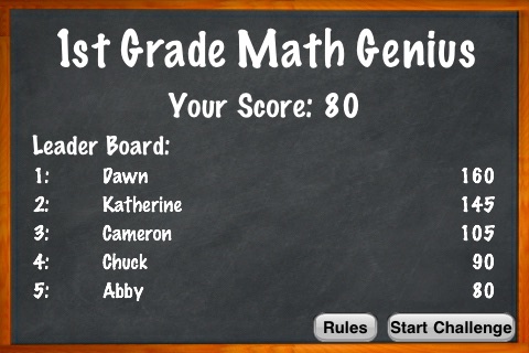 1st Grade Math Genius Challenge - Flash Cards Quiz Game For Kids screenshot 2