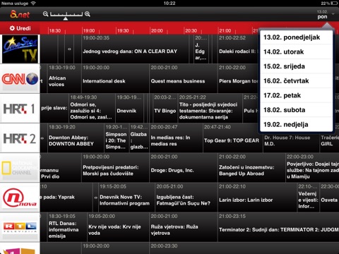 B.net TV raspored za iPad screenshot 2