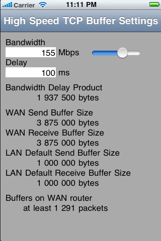 High-Speed TCP Buffer Settings