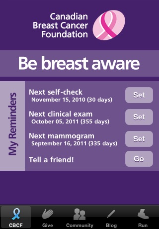 Canadian Breast Cancer Foundation screenshot 2