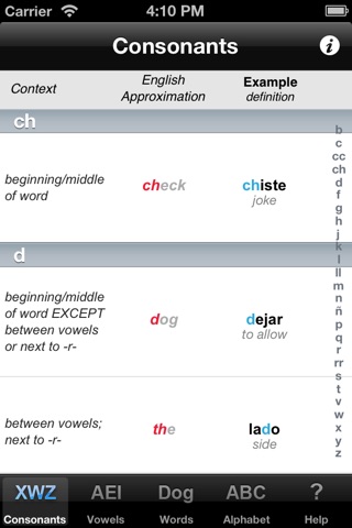 Decoder SPANISH (Mexican) Pronunciation Guide screenshot 2