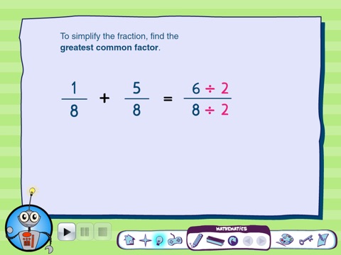 Adding Like Fractions screenshot 3