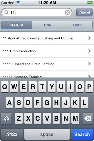 NAIC Codes screenshot 3