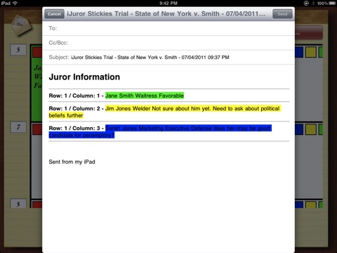 iJuror - Stickies screenshot 4