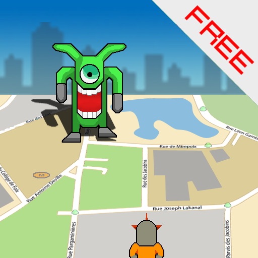 GPS Alien Attack lite iOS App