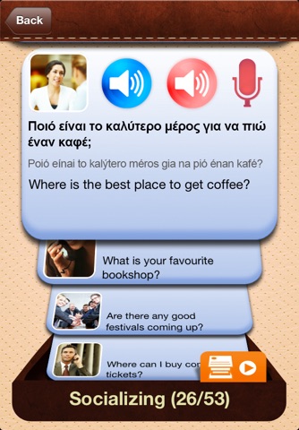 iTalk Greek: Conversation guide - Learn to speak a language with audio phrasebook, vocabulary expressions, grammar exercises and tests for english speakers HD screenshot 3