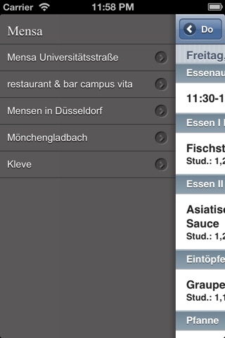 Mensa Düsseldorf screenshot 2