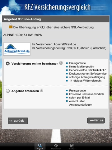 KFZ Versicherungsvergleich - Auto Versicherungen kostenlos vergleichen und sparen! screenshot 4