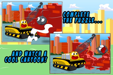 Trucks JigSaw Puzzles - Animated Fun Puzzles for Kids with Truck and Tractor Cartoons! screenshot 2