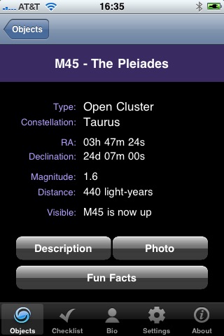 Messier List screenshot 2
