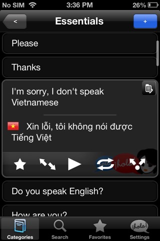 Lingopal Vietnamese LITE - talking phrasebook screenshot 2