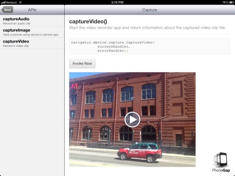 PhoneGap API Explorer screenshot 4