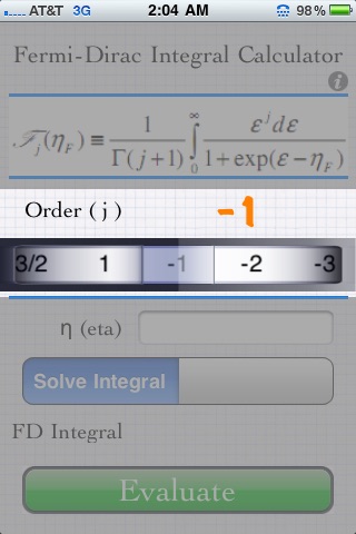 Fermi-Dirac Integral Calculator screenshot 2