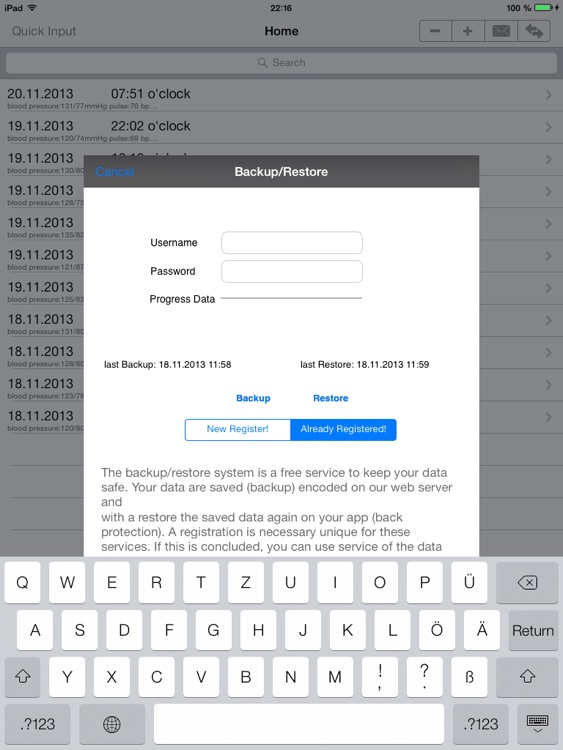 BloodPressure+Pulse Grapher Lite 2.0 (iPad-version) screenshot-4