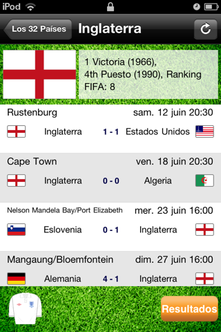 England World Football Calendar 2010 - Ultimate Supporter App screenshot 3