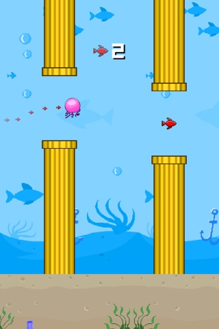 Jumpy Jellyfish Multiplayer Retro - Swimmy Fish Under The Sea With Flappy Tentacles screenshot 2
