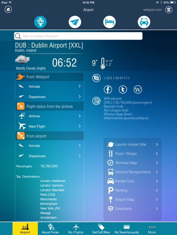 Dublin Airport + Flight Tracker