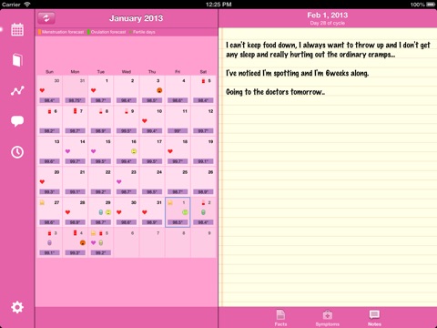 Menstrual Calendar for iPad screenshot 2