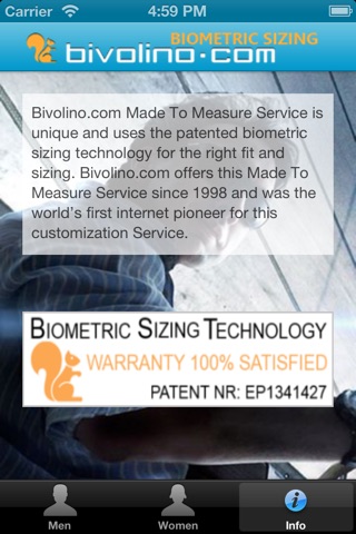 Bivolino Biometric Sizing screenshot 3