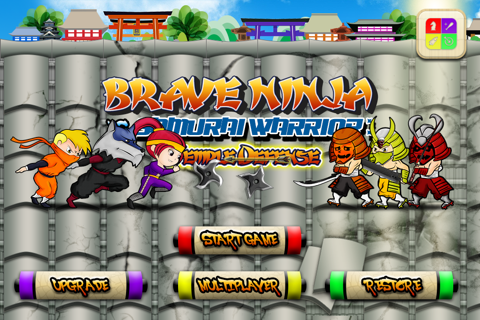 Brave Kid Ninja vs Clumsy Zombie Samurai Run: Temple Defense Free screenshot 2