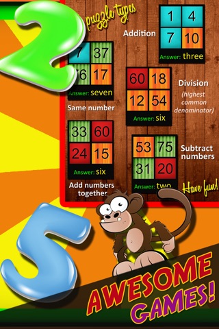 Ace Monkey Mayhem Puzzles Free - Math Numbers Crossword Games screenshot 4