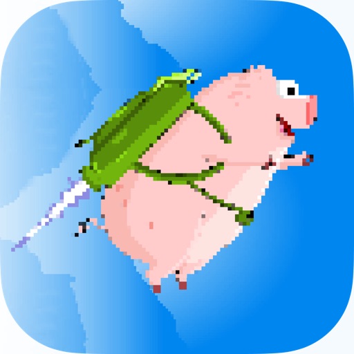 Flappy Jetpack Piggie - Cute City Pig Flying Mission