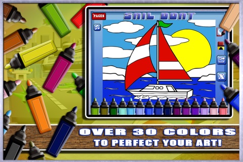 Marker Mania for Boys, Toddlers and Kids - My Boat and Ship Finger Paint Coloring Book Game! (FREE iPhone & iPad) screenshot 3