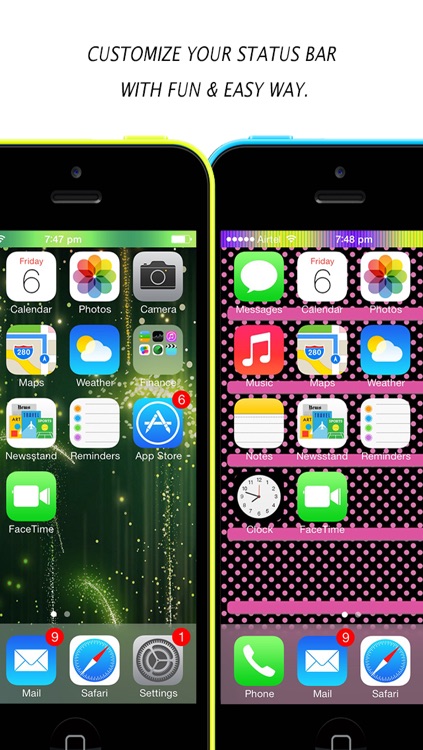 Color Dock Customizer - Colored Top and Bottom Bar Overlays for your Wallpaper