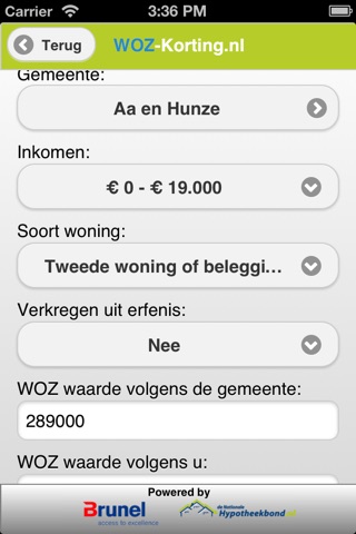 WOZ-Korting.nl screenshot 2