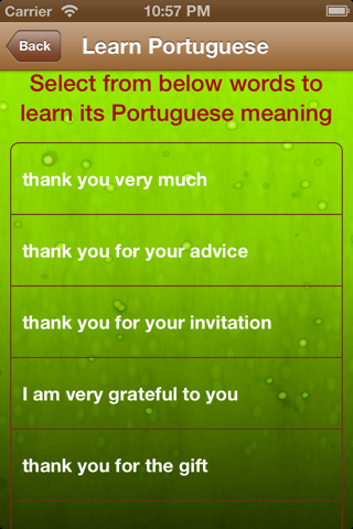 Learn Portuguese Phrases In Female Voice free screenshot 2