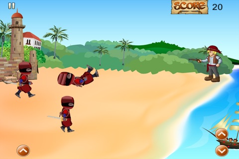 Pirate vs Ninja Attack – Mutant Sea Defense FREE screenshot 2