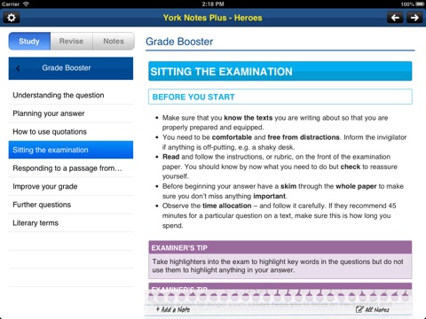 Heroes York Notes GCSE for iPad screenshot 3