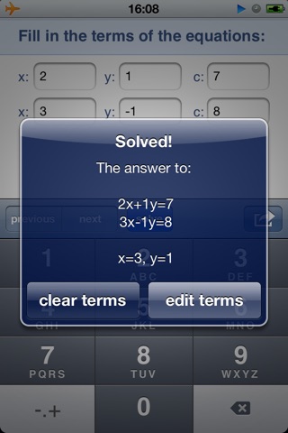 Simultaneous Equations screenshot 3