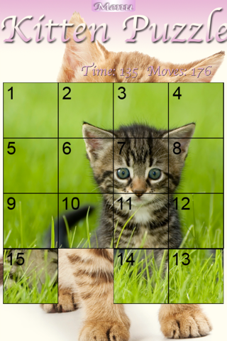 Kitten Slider Puzzle HD screenshot 3