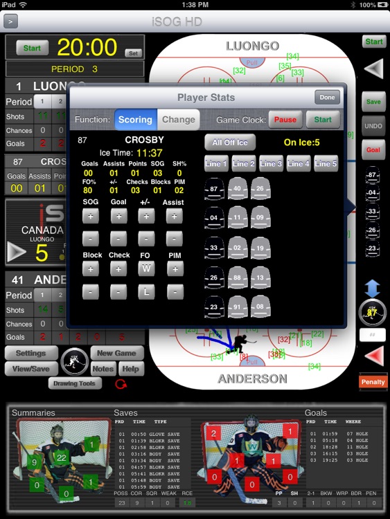 iSOG HD PRO Goalie & Player Stats Utility screenshot-3