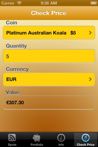 Precious Metal Coin Price Calculator Lite screenshot 4