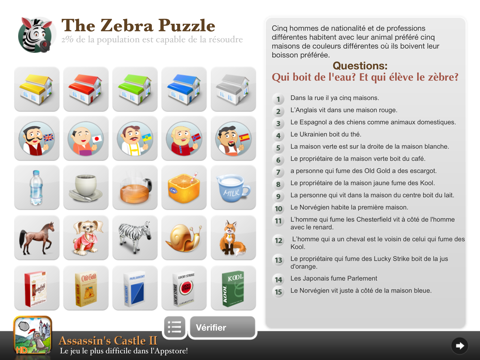 The Zebra Puzzle HD Free screenshot 3