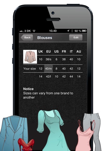 My Clothes Sizes screenshot 2