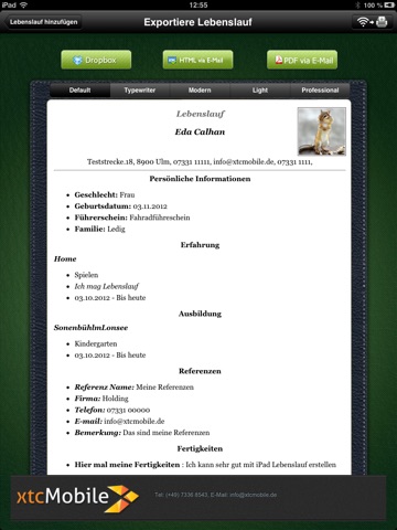 Lebenslauf for iPad screenshot 4