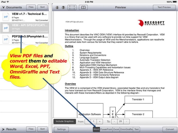 PDF2Office OCR - PDF to Word, Excel, PPT, Graffle