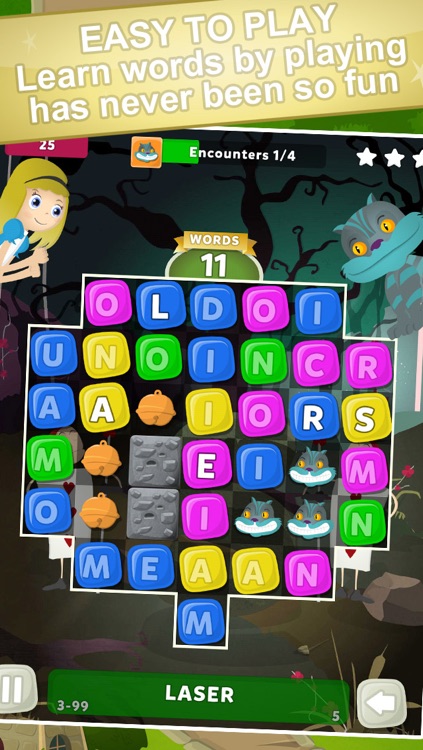 Alice in wordland for kids: The educational word game with color matching