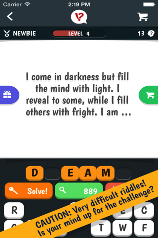 Tricky Riddles  - a highly challenging game of difficult riddles screenshot 2