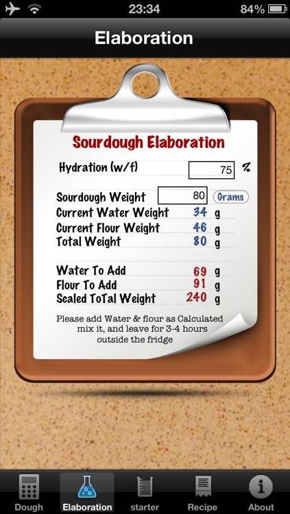 Sourdough calculator
