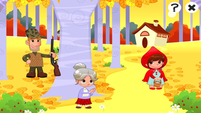 儿童游戏有关小红帽:游戏和拼图的幼儿园,学前